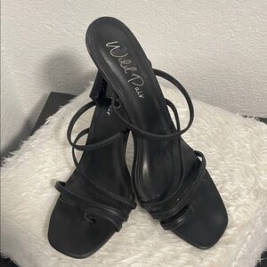 Wild Pair Black Strappy Heels